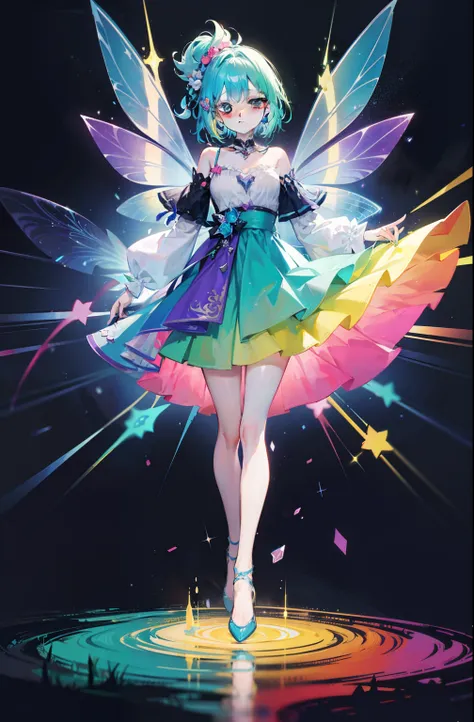 Colorful，Colorful，Colorful but color-based color scheme，Cute and cute magic fairy