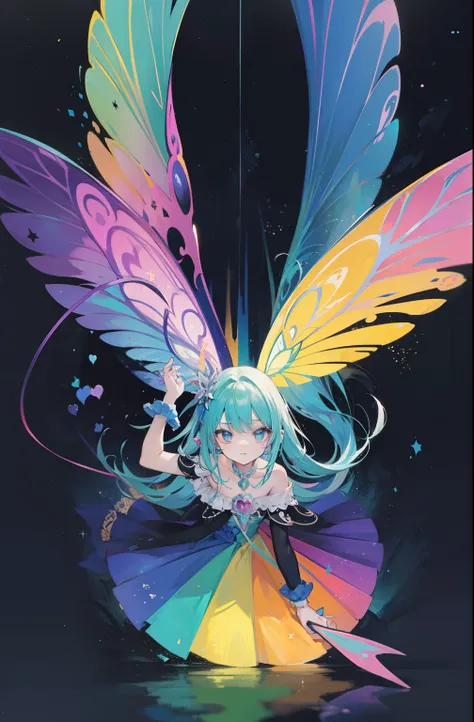 Colorful，Colorful，Colorful but color-based color scheme，Cute and cute magic fairy