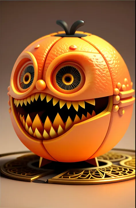 Cute little orange, rendering by octane, illusory engine, Highly detailed, Intricate