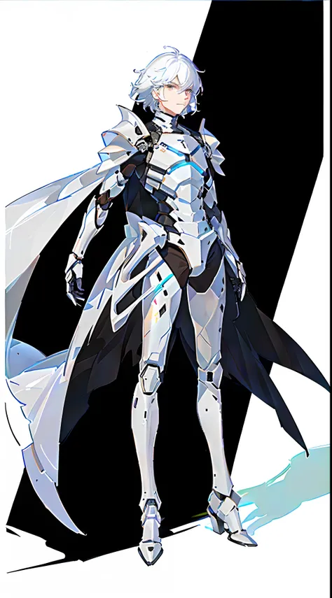 character  design，One dressed in white，red peach, glossy white armor, streamlined white armor, sleek white armor, clothing design, clear outfit design, full body concept, sleek streamlined white armor, detailed white armor, full body adoptable, new costume...