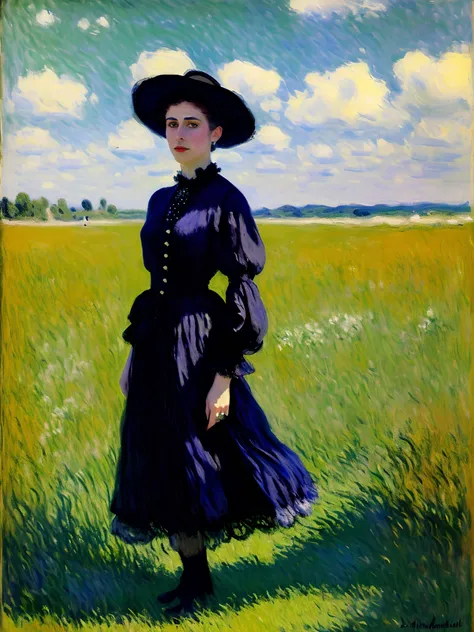 ​a portrait of woman, monet style, atompunkstylesd15