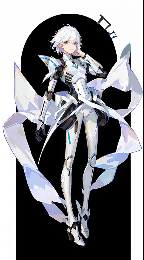 character  design，One dressed in white，Hearts, glossy white armor, streamlined white armor, sleek white armor, clothing design, clear outfit design, full body concept, sleek streamlined white armor, detailed white armor, full body adoptable, new costume co...