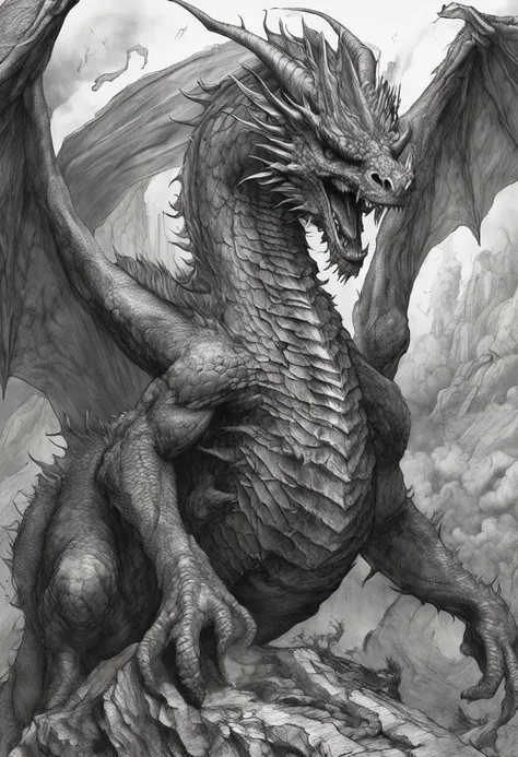 Capture the essence of eternal chaos and impending doom in this masterful graphite rendering by the renowned artist. "Infernos Majesty: The Malevolent Dragon" is a visual symphony of darkness and despair, a haunting portrayal of a world on the brink of des...