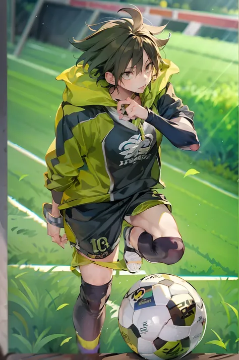 Menina anime chutando uma bola de futebol em um campo de futebol, Kentaro Miura estilo de arte, kentaro miura manga art style, trending on artstation pixiv, arte anime de alta qualidade, Fukaya Yuichiro, shigenori soejima illustration, Marin Kitagawa Fanar...