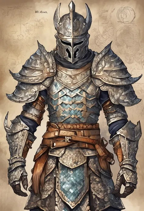 fantasy warrior, ASCII art design armor, intricate design, photorealistic, 8k ultra graphics