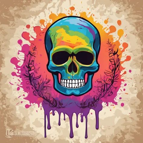 kawaii, sticker, skull cute, contour, colorful, vector