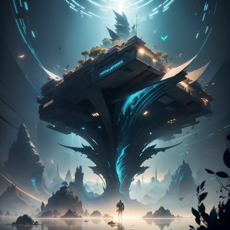 Manta ray racing running under the sea, an ultrafine painting, Luminism, Art by Carne Griffiths and concept art by Wadim Kashin, 4K 分辨率, Bioluminescent fractal isometric details, 3D rendering of, Octane rendering, intricately details, Cinematic, The trend ...