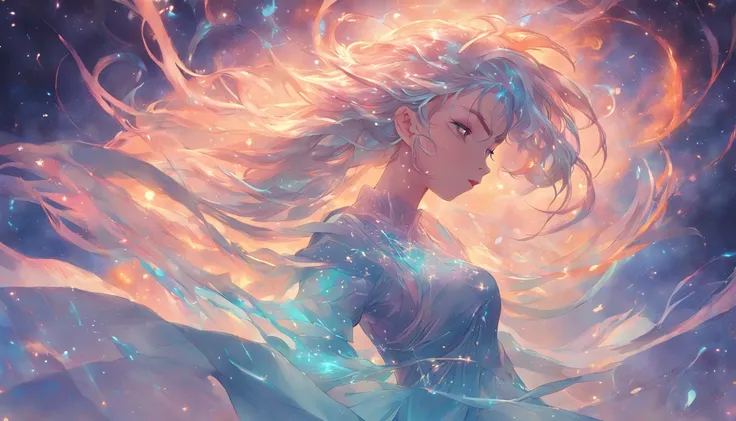 Deities々Beautiful Woman, flowing beautiful hair, ethereal beauty, beautiful fantasy art portrait, ethereal fantasy, Clothed in the energy of the universe, beautiful digital works of art, beautiful fantasy art, a beautiful artwork illustration, incredibly e...