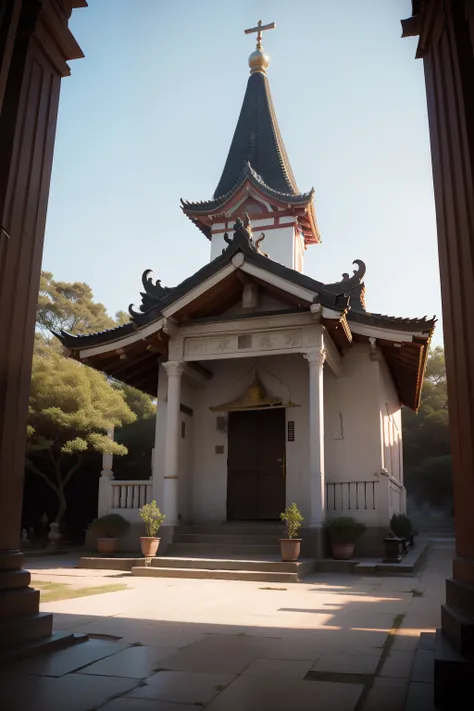 Images of temples and religious beliefs