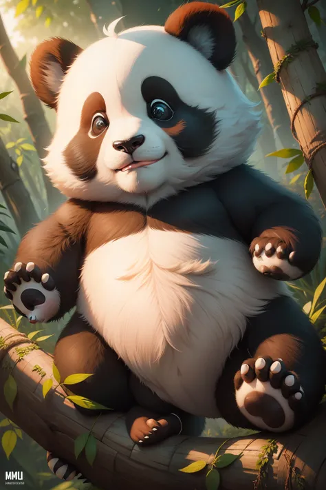 um pequeno panda filhote