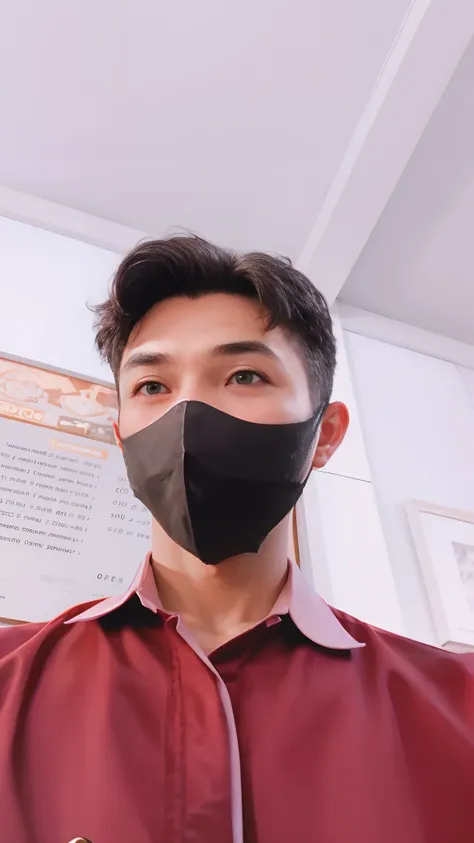 Handsome man, with mask