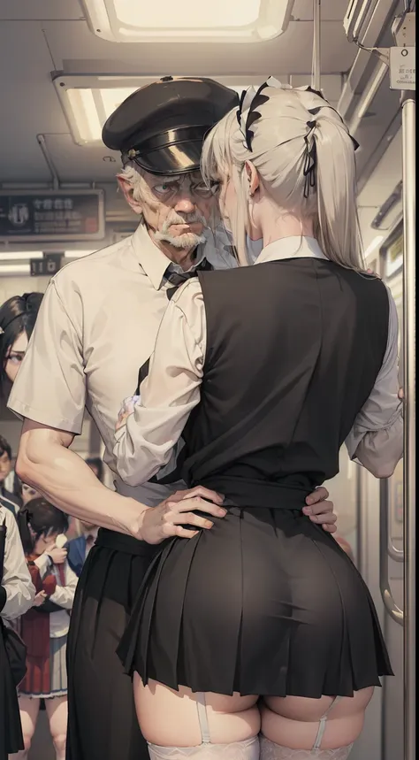 sfv, ((realistic, masterpiece)), (very crowded subway train interior detailed scene), (very crowded subway train interior detail...