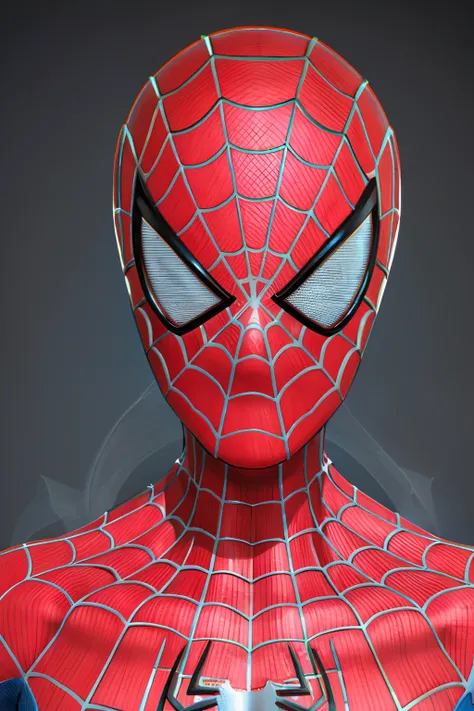 Spiderman, detail body and face, 3d, no way home