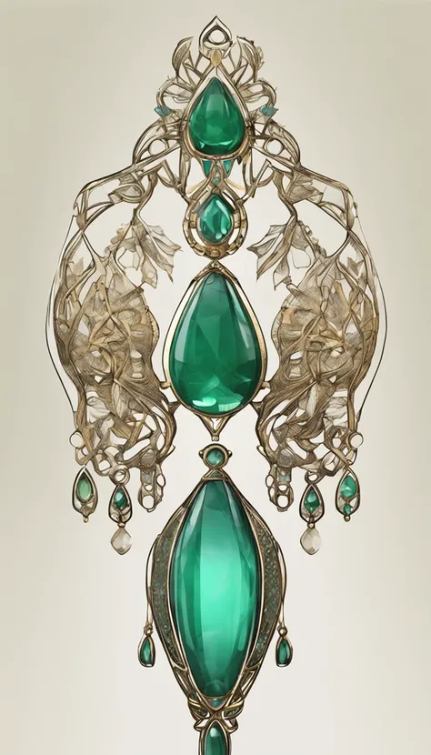 Jade， a jewellery design, pendant, concept design, earring design, tear drop, Concept illustration, Japan in symmetry, arte renderizada, concept-art, concept-art, jewelry engraved in scarab, embedded with gemstones, concept sketches, simple elegant design,...