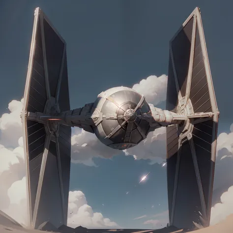 Tie fighter de star wars, fundo branco, 8k, high detail