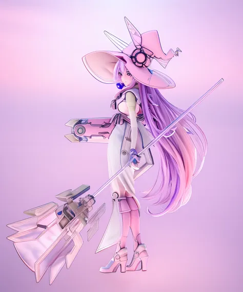 anime mechanical witch close-up, cute anime mechanical witch, anime style. 8k, beautiful anime mechanical witch, very beautiful ...