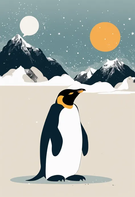 Simple illustration、Emperor Penguin