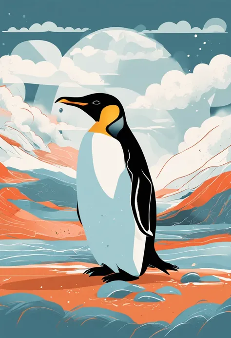 Simple illustration、Emperor Penguin