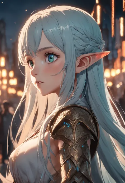 (detailed face, detailed eyes, clear skin, clear eyes), lotr, fantasy, elf, female, full body, looking at viewer, portrait, photography, detailed skin, realistic, photo-realistic, 8k, highly detailed, full length frame, High detail RAW color art, piercing,...