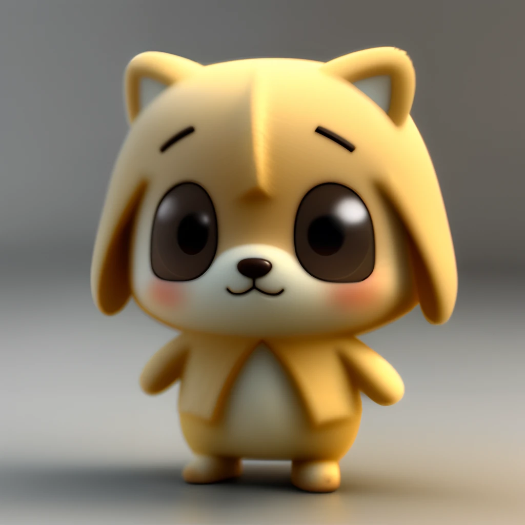 A cute little character in light 3D with a front