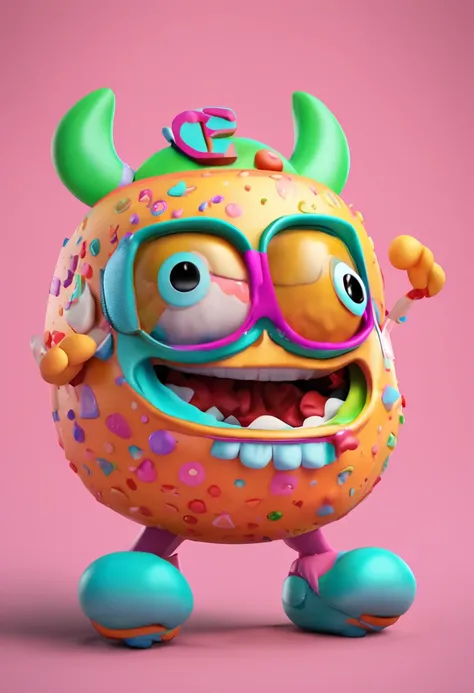 Create a mascot similar to Mobi , Contains the four letters "CFCE" , 8K, 3 d model, The shape of the body as a toy , With the mouth, 2 eyes，without nose, There are legs and arms, full bodyesbian. The characters are cute and charismatic, The characters are ...