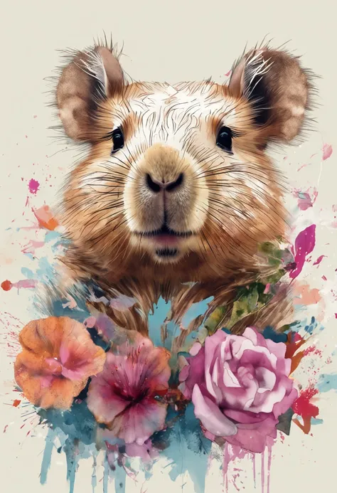 Perfect centering, Cute capybaras, Wearing a jacket，crystal vases，Rose flower, Wearing sunglasses, cheerfulness, Standing position, Abstract beauty, Centered, Looking at the camera, Facing the camera, nearing perfection, Dynamic, Highly detailed, smooth, S...