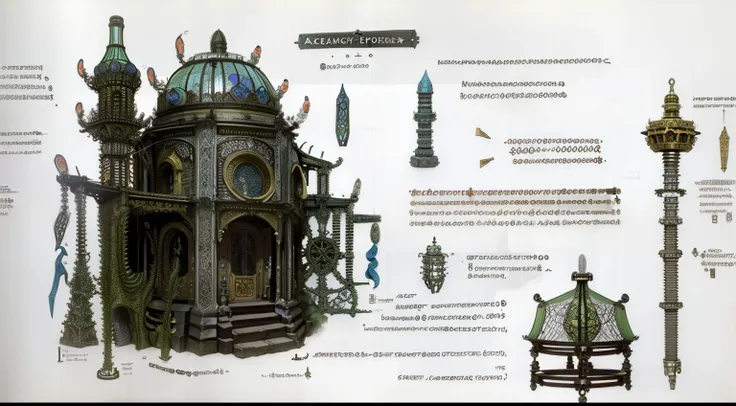 Ancient parasite spaceship（Alchemy observatory with complex structure），decrepit，Realiy