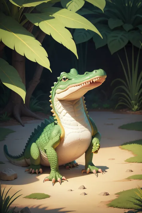 cartoon of funny crocodile in the zoo for kids book