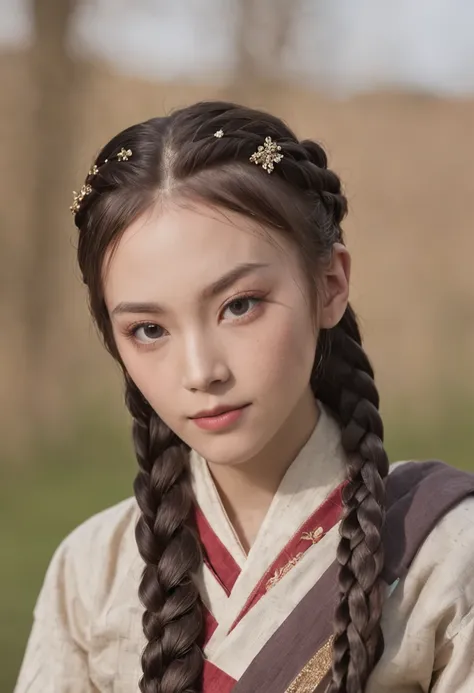 nihongami, low-braided long hair, tied hair, chonmage, undercut, multiple braids