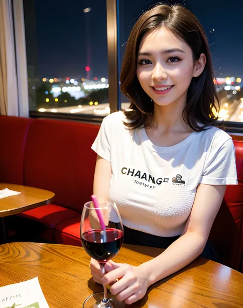 Change to a French sleep t-shirt。Draw your right arm properly。