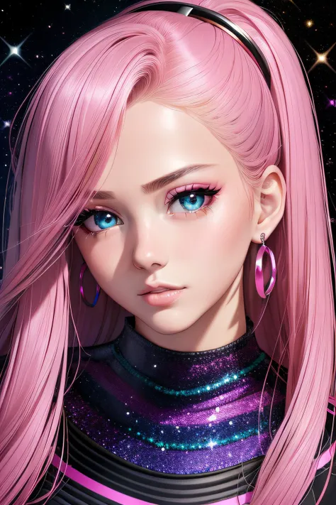 unparalleled masterpiece ever, super realistic 8K , erfect artwork、Cultural fashion for teens in the UK、Sexy and colorful、shockingpink、((a miniskirt))、frilld、Womens glitter fashion、A detailed face、face perfect、perfect  eyes、high-detail