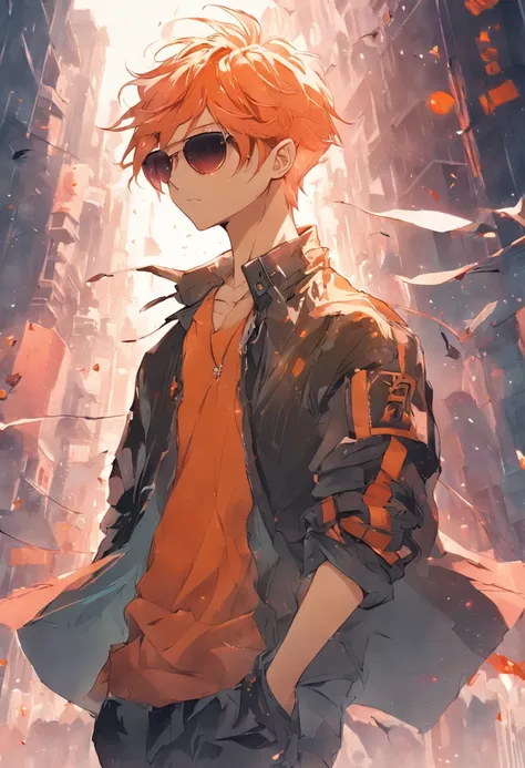 2D, Fashionable man with short hair wearing sunglasses