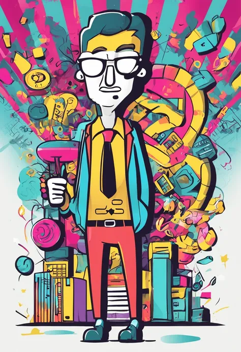 funky illustration、Bank employee