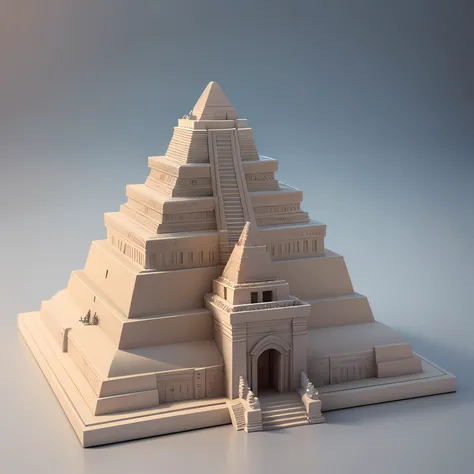 3d render of  Miniature cute Mayan pyramid, high detail, high quality sense,Premium studio light,Blender, Lumio, Arnold, 8k, hd, hq