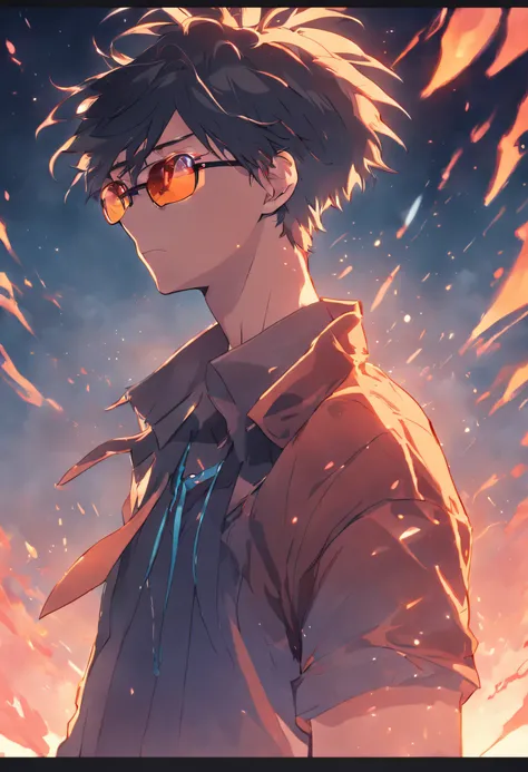 2D, Fashionable man with short hair wearing sunglasses