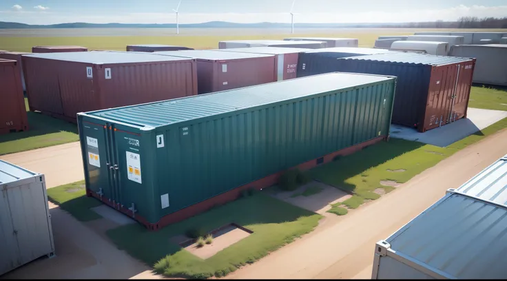 Flat on the land，Individual energy storage containers