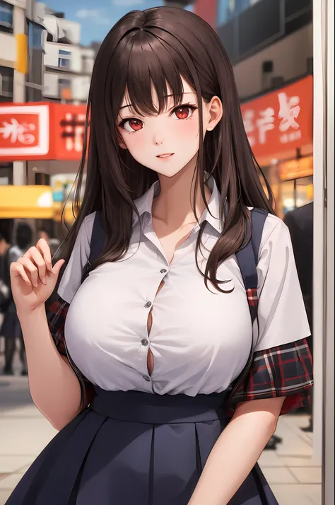 Huge chest，whaite hair，red - eyed，grabbing the breasts，nakeness，schoolgirls，Royal sister