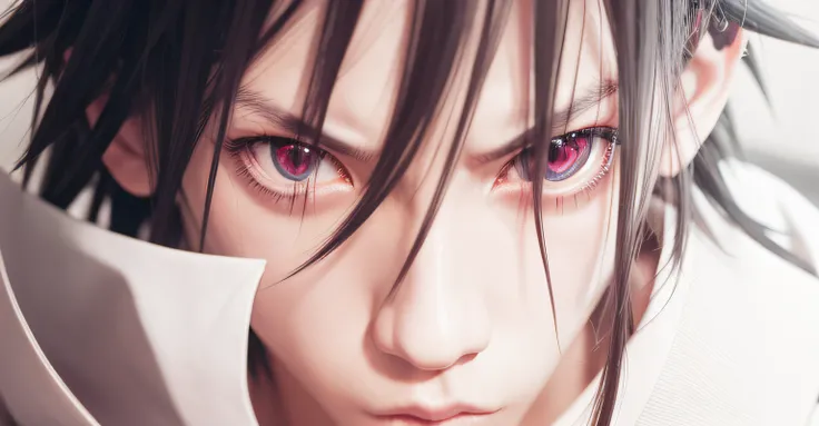 sasuke, rinnegan, sharingan, black hair, close up face, naruto, anime