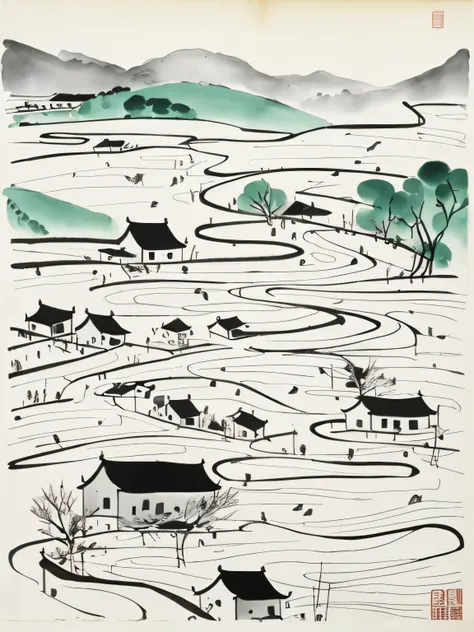 Wu Guanzhong style，Chinese ink painting