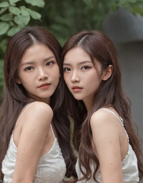 Two beautiful girls，Young Chinese，fights，Tear each other，Attack each other，scuffle，Grab your hair，19years old，Fashionab，vests，hot pant，long leges，Wear slippers，Toe manicure，Legs white，White skin，Delicate facial features，largeeyes，long eyelasher，Blushlush，v...