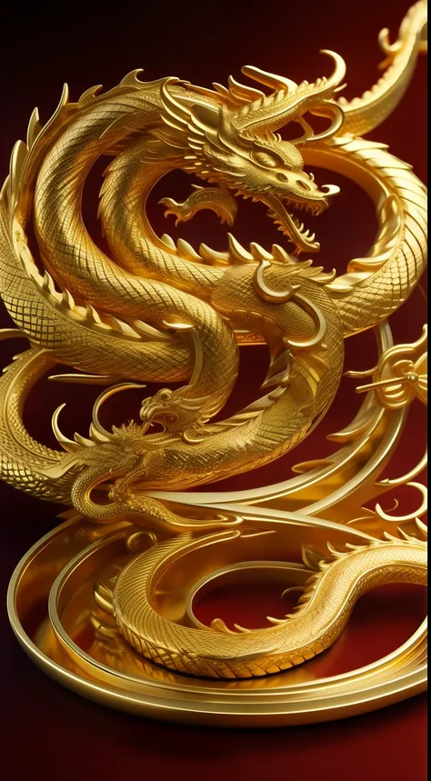 A golden dragon and a golden abacus are centered in the picture，tmasterpiece，k hd，CG，perfect compositions，8K