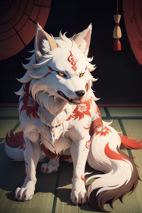 The ukiyo-e maple wolf is fierce