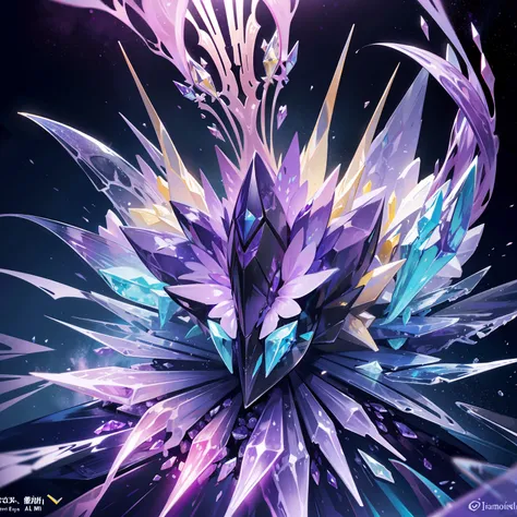 The purplish-yellow crystal state resembles the special life form of the sea slug, rendering by octane, illusory engine,Ultra detailed, Intricate