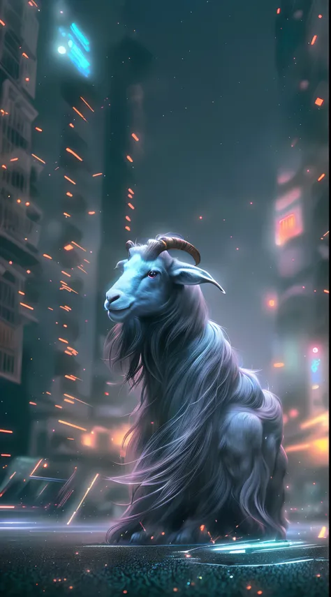 （（best qualtiy））， （（tmasterpiece））， （A detailed：1.4），（（full bodyesbian）），Enhanced dynamic perspective，An evil creature, with goat face，Hold the keyboard，Come to me，Future sci-fi city street，Street photography，Bright colors，dream magical，optic，high qulity，s...