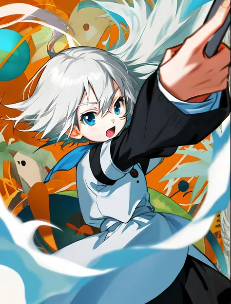 White Hair Little Girl 2D