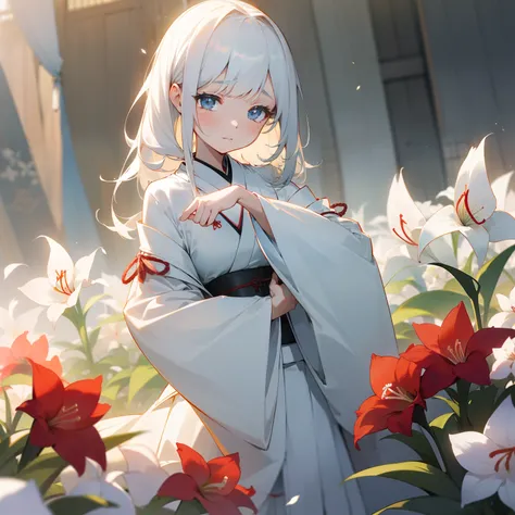 White amaryllis、Independence and strength、Mysterious and beautiful,、Women who have felt sad or lonely in the past、Japanese dress、Shyness、Shines beautifully