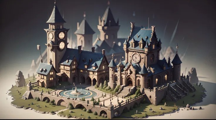 3d render of a miniature cute medieval kingdom, high detail, high quality sense,premium studio light,blender, lumio, arnold, 8k,...