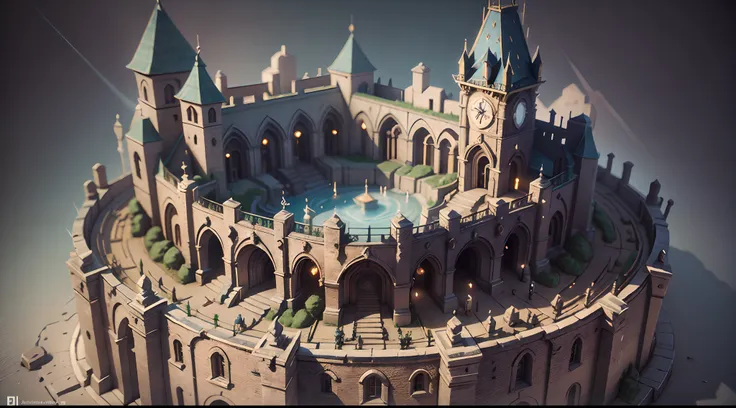 3d render of a miniature cute medieval kingdom, high detail, high quality sense,premium studio light,blender, lumio, arnold, 8k,...