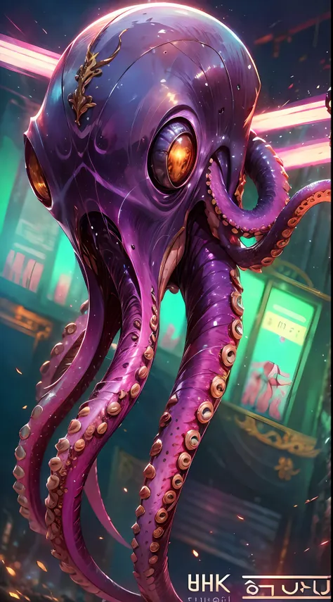 invading aliens，uncanny，octopus tentacles，full body like，combats，close-up，of a real，facial features are carefully depicted，reali...