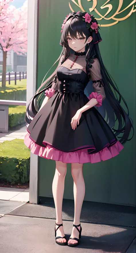 Anime - Woman in black and pink outfits、anime styled 3d, 🌺 CGSesociety, cospy，cute anime waifu in a nice dress, 8K high-quality detailed art, 2. 5 D CGI anime fantasy artwork, Anime style. 8K, trending on cgstation, Smooth anime CG art, Guviz-style artwork